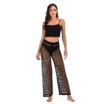 Casual Hollow Pants 100% Polyester Knitted Sexy Women'S Beach Pants