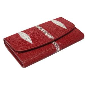 Wholesale Stingray Skin Unisex Men Long Trifold Wallet Large Male Card Holders Genuine Leather Deep Blue Female Large Clutch Purse from china suppliers