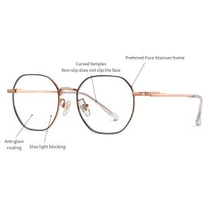 Wholesale Round Titanium Frame Glasses Unisex Anti Radiation Anti Blue Light from china suppliers