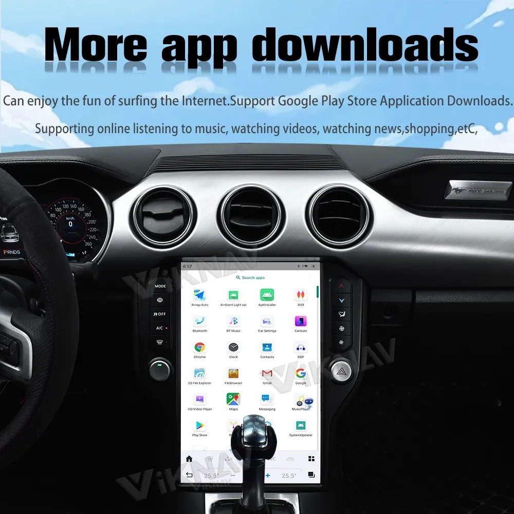 For 2015-2022 Ford mustang Car radio 14.4 Inch 8 Core Navigation Multimedia DVD Player Android Wireless Carplay 4G BT