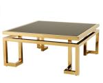 Luxury Square Stainless Steel Frame Tempered Glass top Coffee Table Console