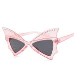 Oversized Women Bat Sharp Rivet Big Frame Sunglasses Personality Dance Party