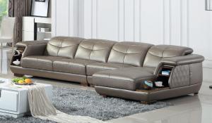 Wholesale luxury living room genuine leather sectional sofa with storage from china suppliers