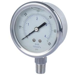 Wholesale Oil Glycerin Filled Pressure Gauges 2 Inch 0 1000 Psi Bottom Mounting Full SS from china suppliers