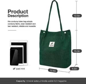 Wholesale WOMEN'S BAG SIMPLE FASHION CORDUROY BAG CLASS CANVAS BAG SHOULDER BAG CAMPUS CROSSBODY BAG TOTE BAG from china suppliers