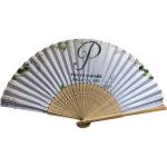 Promotional Rave Fan Bamboo Customized Hand Fans Nylon Fabric For Party
