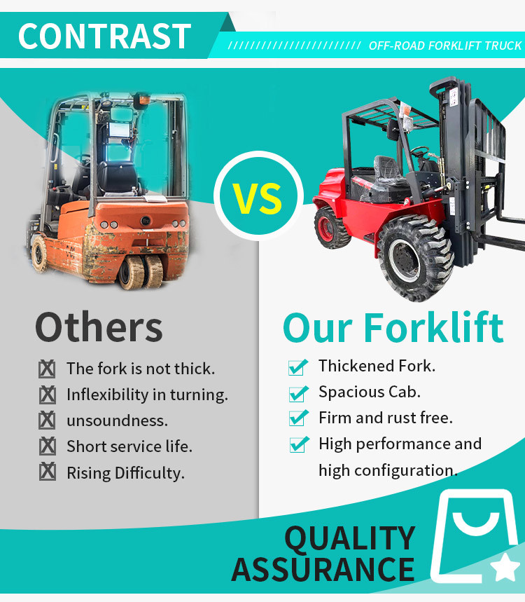 4.5t Off Road Forklifts And Loading Rough Terrain Diesel Forklift Truck With Cabin