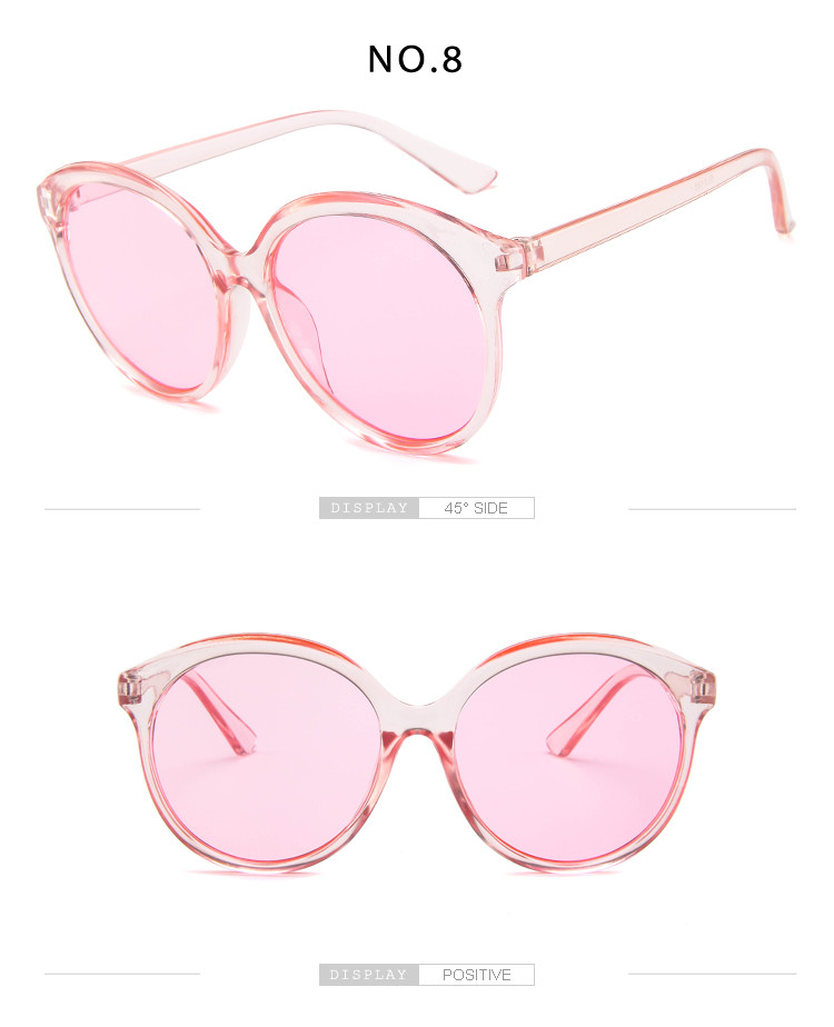 Big Frame Retro Jelly Color Round Frame Sunglasses Fashion Trend Glasses