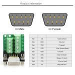 DB9 D Sub 9 Pin Female Male RS232 Serial Adapter to Screw Terminal Blocks