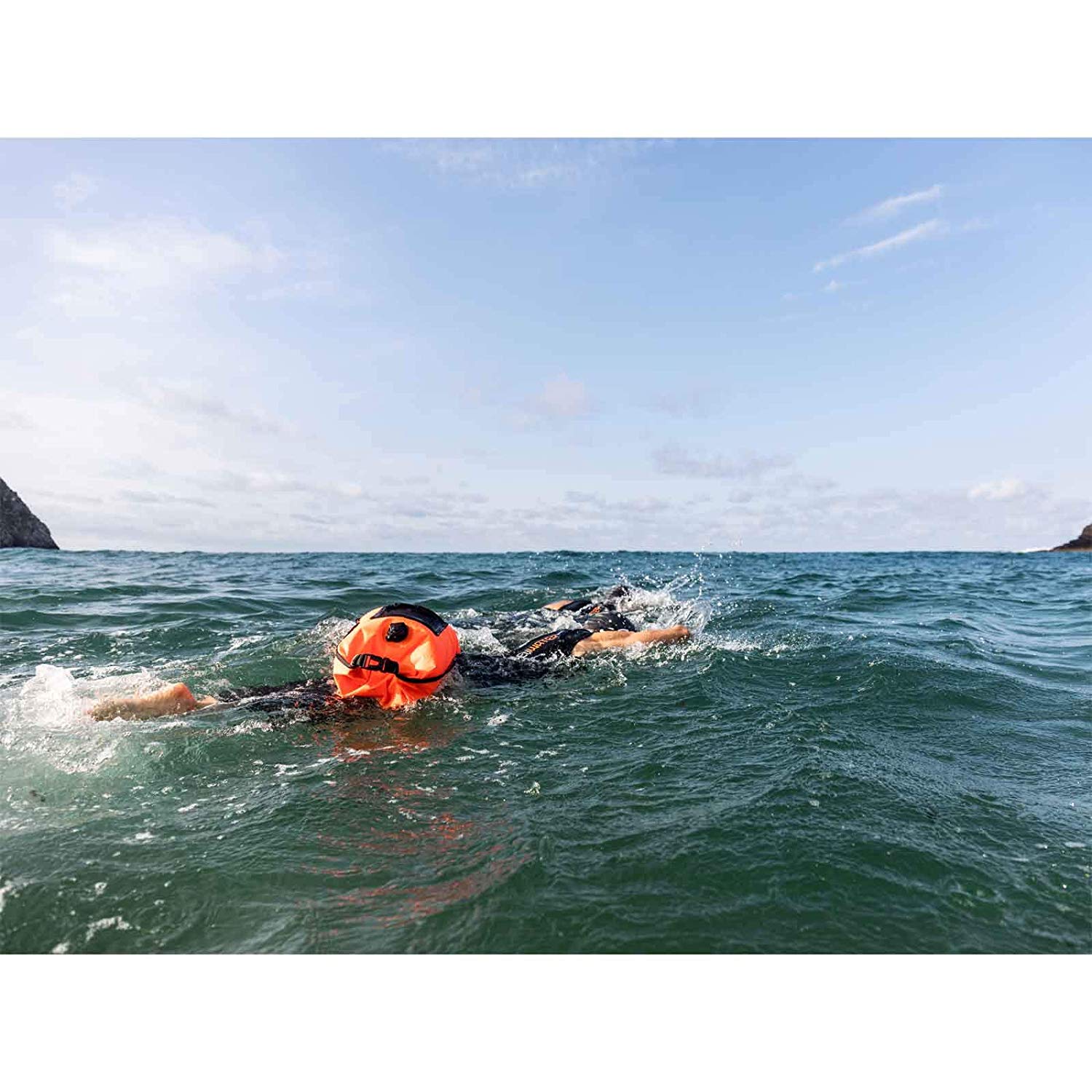 Lightweight Orange 28L Inflatable Swimming Buoy Open Water Tow Float