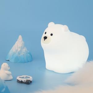 Wholesale Muid Little White Bear Patting Lamp Silicone Children Soft Baby Light Sleep Bedside Bedroom Touch Night Light from china suppliers