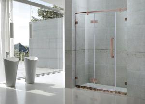 Wholesale Tempered Glass Frameless Single Shower Doors Red Bronze Hinge Swing Stainless Steel from china suppliers