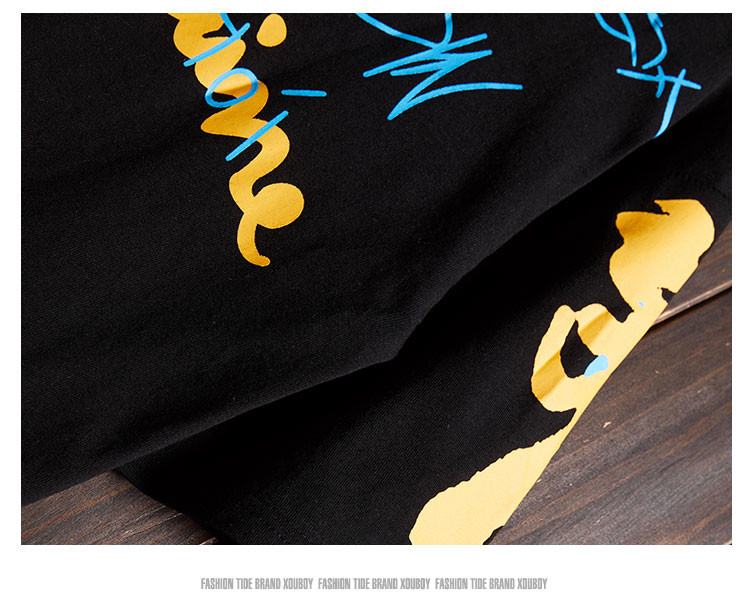 Dark Graphic Tees Short Sleeve Students Cotton T Shirts custom samll quantity clothing
