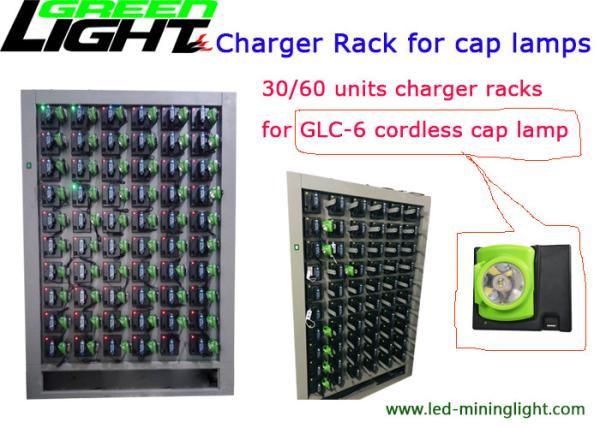 Stainess Steel Cordless Mining Lights Cap Lamp Charger Rack 30/60 Units Imput