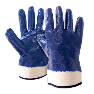 Wholesale Full Coating Chemical Resistant Gloves , Durable​ Blue Nitrile Coated Safety Gloves from china suppliers