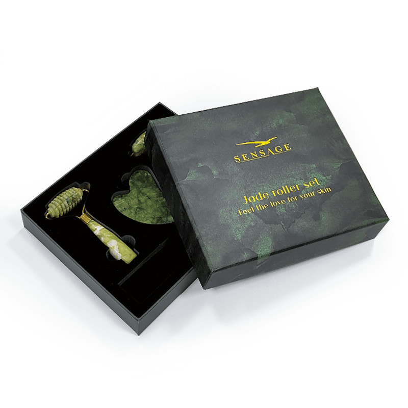 Customized Logo Premium Green Cardboard Lid Top Cover And Bottom Luxury Cosmetic Packaging Gift Box