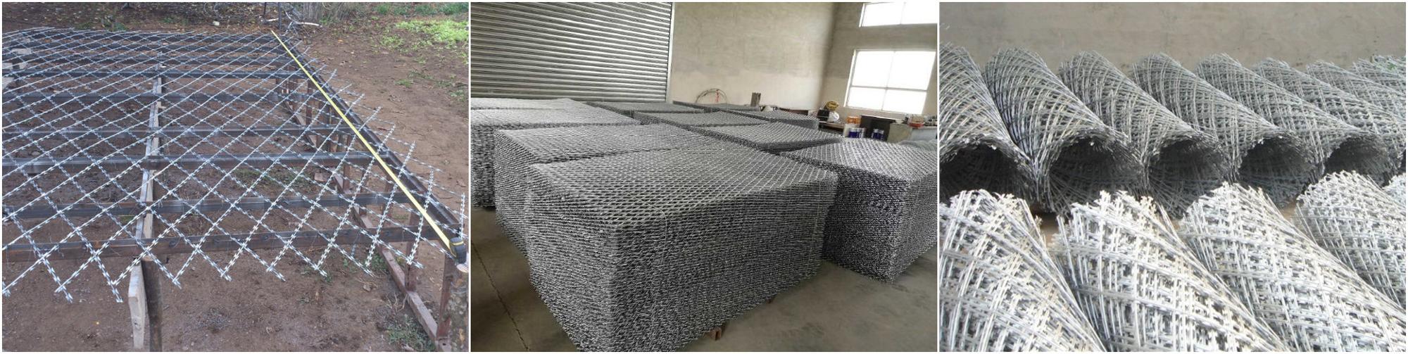 Hot dipped galvanized welded razor blade wire mesh fence