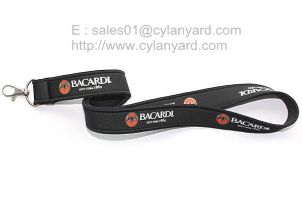 SBR neoprene rubber lanyards wholesale, full colour print neoprene id ribbons,