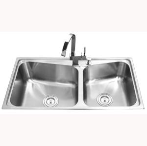 Wholesale SUS304 Stainless Steel Double Bowl Sink Drop In Kitchen With Accessories from china suppliers