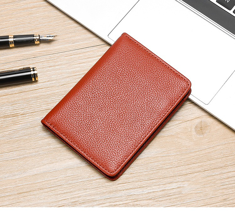 Multi-Slot Anti-Degaussing Card Holder for Men's Driver's License in Genuine Leather