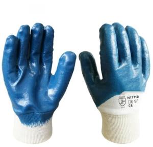 Wholesale Knit Cuff Nitrile Coated Gloves Non Slip Cotton Jersey Work Safety Gloves from china suppliers