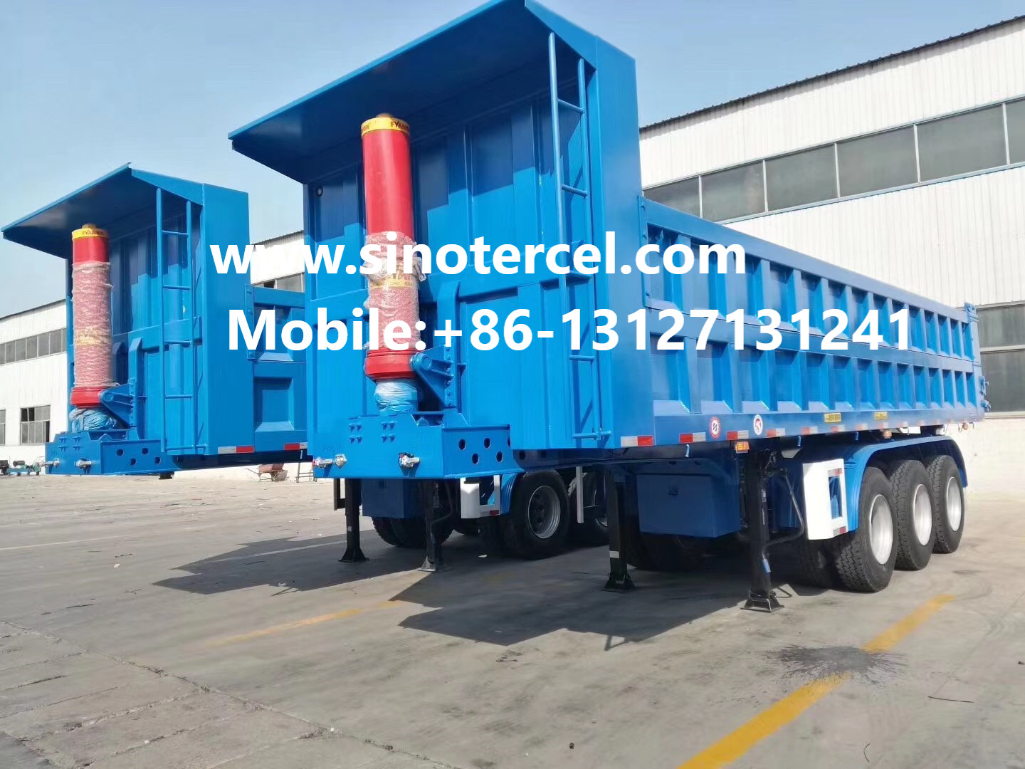 3 Axles 30-50CBM Front Lifting Semi Tipper Trailer For Sale