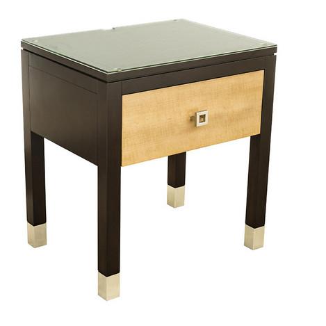 glass top wooden night stand/bed side table,hospitality casegoods,hotel