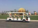 Electric sightseeing cars leading to the golden autumn harvest in September