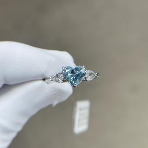 Wholesale 1.27ct Man Made Diamond Rings Synthetic Blue Heart Shape from china suppliers