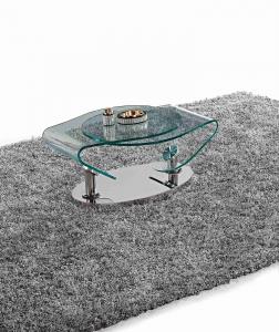 Wholesale Glass Spinning Table Stainless Steel Base Coffee Side Table OEM from china suppliers