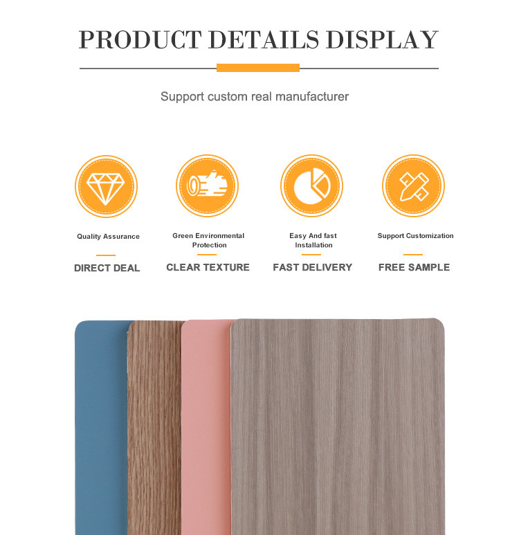 Odorless Bamboo Fiber Wall Panel Wood Grain Veneer Sheets 1220*2440mm