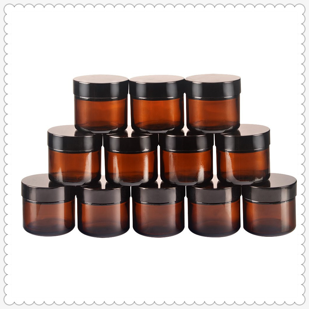 Amber Luxury Glass Cosmetic Jars Food Grade Non Toxic Eco Friendly