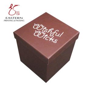 Wholesale CMYK Printed Brown Color Candle Packaging Box , Cardboard Boxes With Lids For Gifts from china suppliers