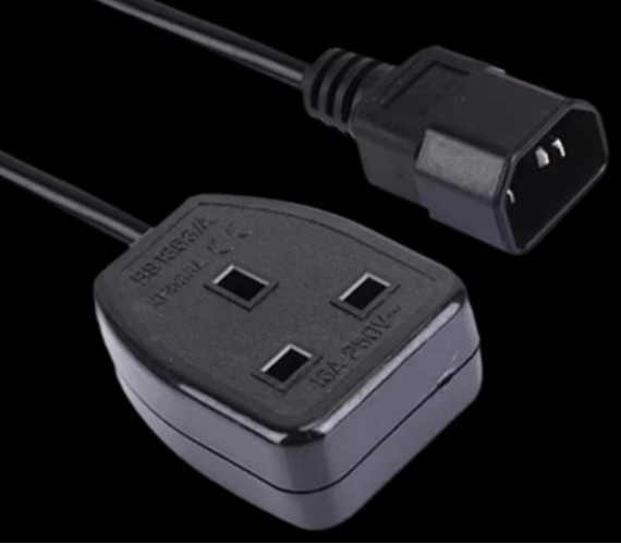 UK Standard Extension Power Cord In H05VV-F 3*1.0 Sqmm 1 Way UK Socket To C14 power Cable