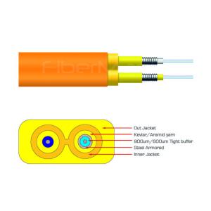 Wholesale 2 Core Optical Fiber Cables Flat Fiber Optic Cable Duplex Armored from china suppliers