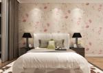 Eco - friendly Light Pink Country Floral Wallpaper , Bedding Room Vinyl Wall