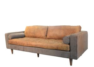 Wholesale L224cm Three Seater Leather Couch Vintage Leather Sofas For Hotel Office from china suppliers