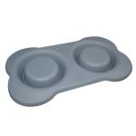 Double Pack Silicone Pet Supplies Customized Logo Dog Pet Feeding Bowls