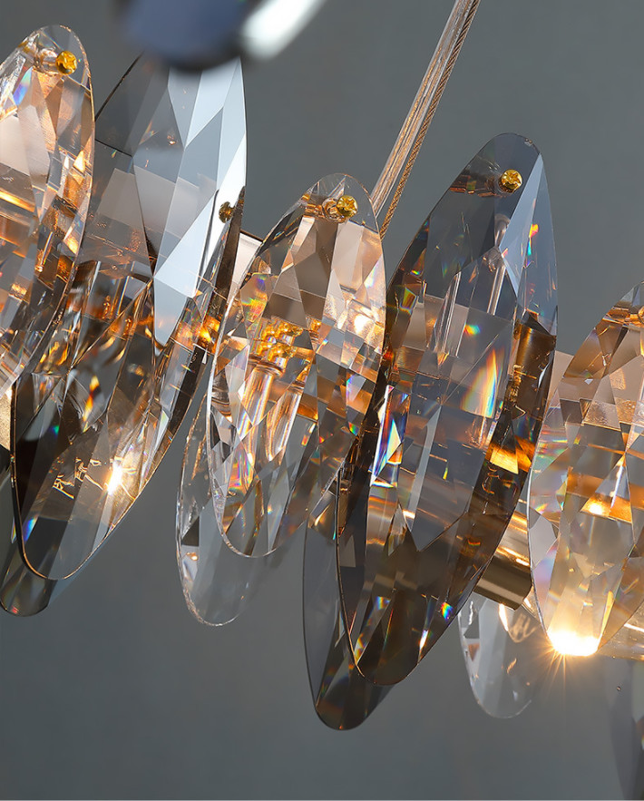 Electroplating Modern Diamond Cut Crystal Chandelier Lights 80*25cm 90*18cm