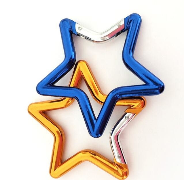 Star Shaped Assorted Color Aluminum Carabiner Aluminum Snap Hook