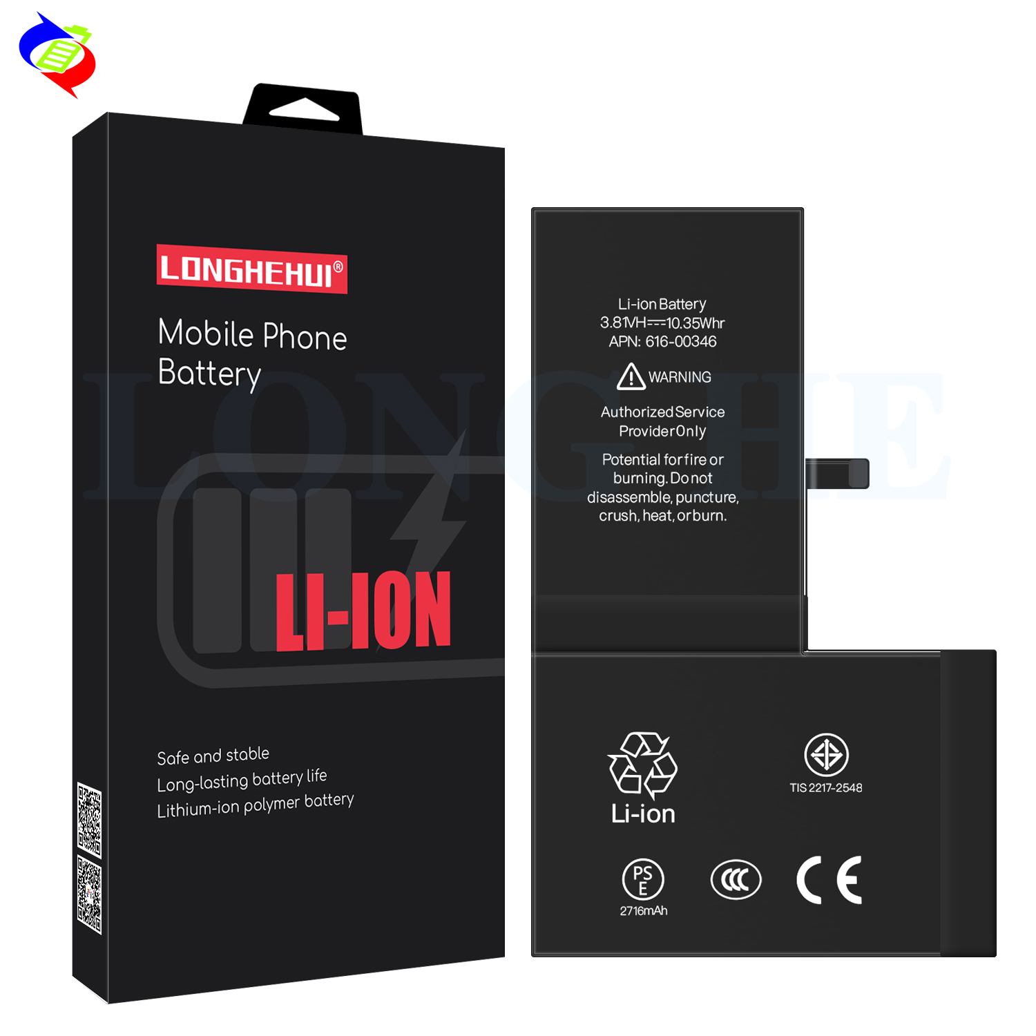 Super Capacity Battery for iPhone X 100% Compatible and Long-lasting