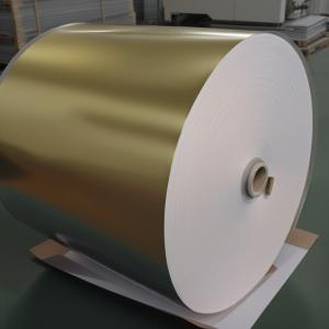 Wholesale Golden Vacuum Metallized Paper ISO Foil Paper Roll 67GSM With High Wet Strength from china suppliers