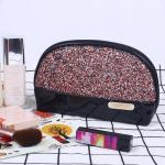 Portable Makeup Pouch Waterproof Glitter PU Travel Bag For Women Girls