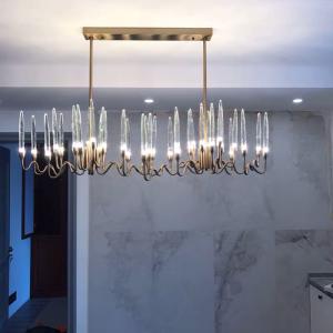 Wholesale Rectangle Kitchen Chandelier for Living room Dining Room Luxury Crystal Candles ceiling hanging lights(WH-CY-188) from china suppliers