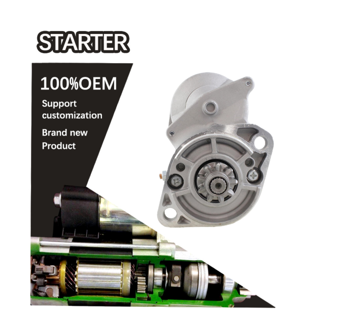 12V 9T CW STARTER 1946063011, 1946063012, 1946063013 19460-63011, 19460-63012, 19460-63013 228000-6950, 228000-6951