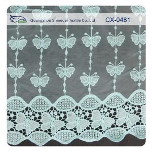 Wholesale Butterfly Organza Embroidery Lace Fabric , Eco-friendly Dyeing / Normal Dyeing from china suppliers