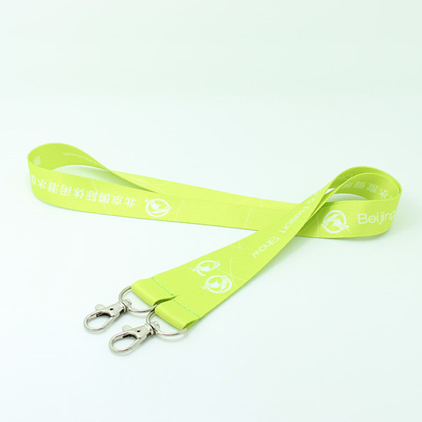 Double Clip Full Body imprinted branding lanyards Exhibition event Full Color Printed ID Badge Holder two hooks