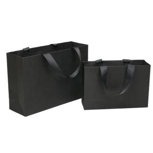 Wholesale B9 W9 Corrugated Luxury Black Printed Paper Carrier Bags ODM LOGO from china suppliers