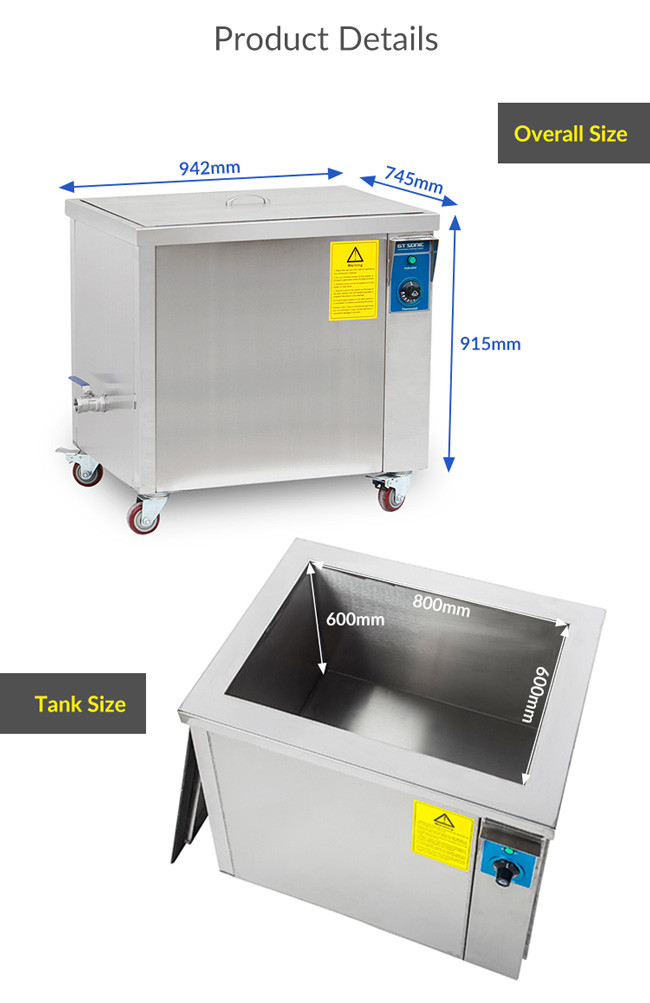 288L Big Volume Industrial Ultrasonic Cleaner For Vehicle Parts Blocks Grime Cleaning