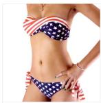 Wholesale - Fashion steel bikini american flag steel bikini swimwear Padded